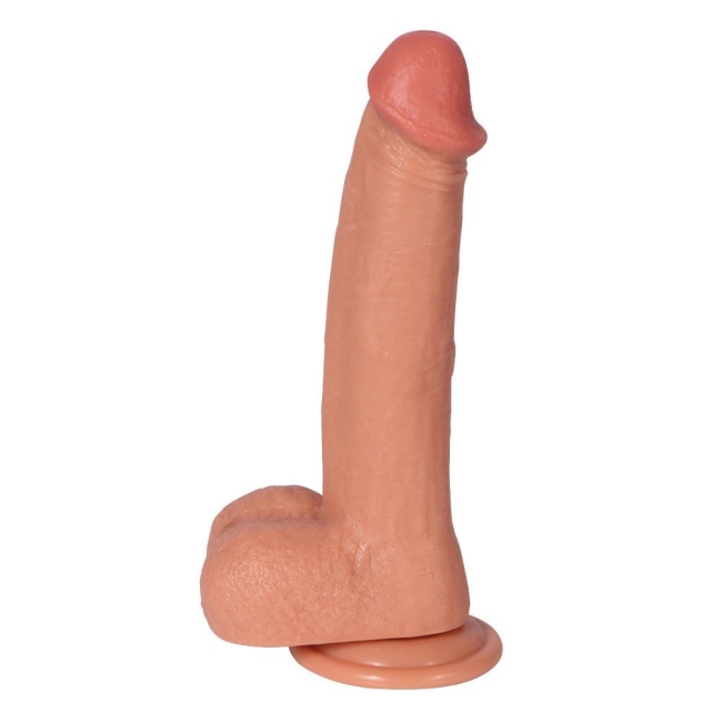 Çift Katmanlı Ultra Yumuşak 23 Cm Belden Bağlamalı Realistik Dildo