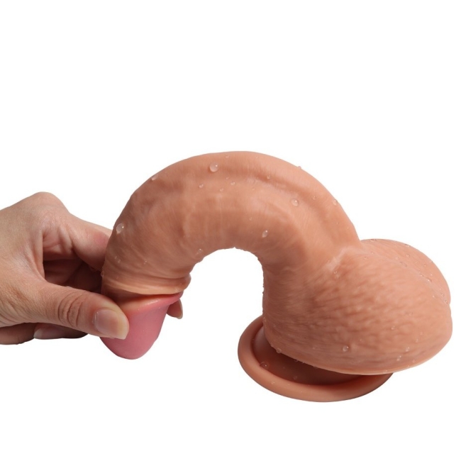 19 Cm Ekstra Yumuşak Çift Katmanlı Özel Silikon Dokuda Realistik Penis