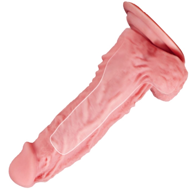 Adoka 18.5 Cm Liquid Silikon Ultra Yumuşak Penis Kılıfı&İçi Boş Kemerli Penis