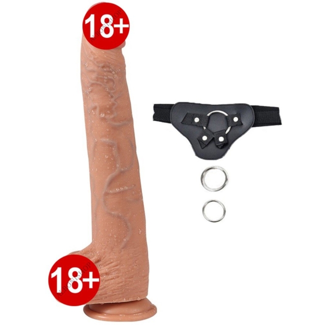 Bart 30 Cm Çift Katmanlı Ultra Yumuşak Belden Bağlamalı Realistik Dildo