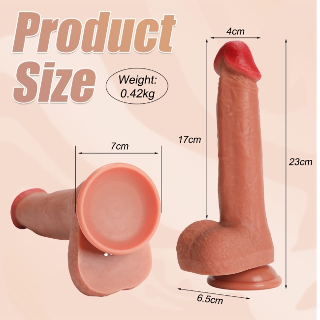 23 Cm Kumandalı Git Gel Darbeli Silikon Titreşimli Realistik Kemerli Penis