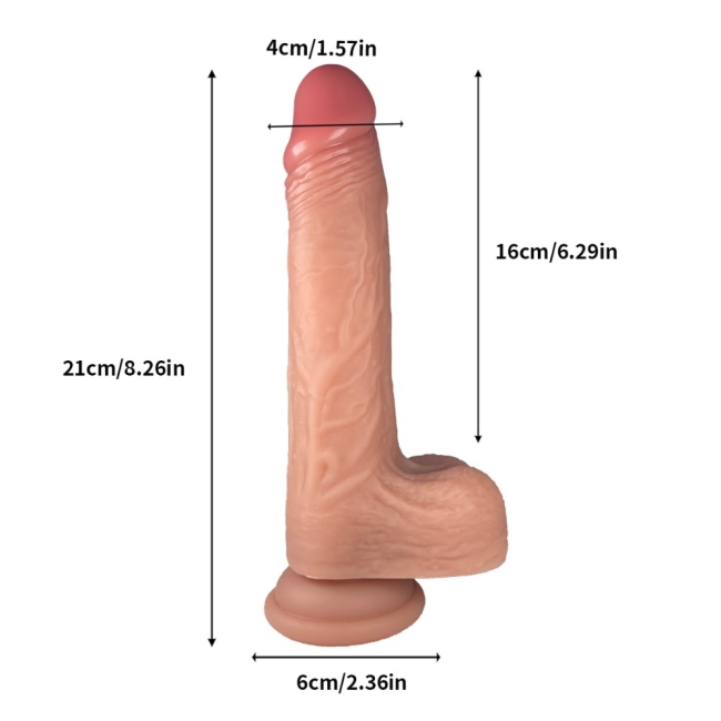 21 Cm Kumandalı Titreşimli Oynar Başlı Ve İlerİ Geri Hareketli Kemerli Penis