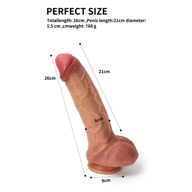 26 Cm Damarlı Yumuşak Dokulu Realistik Penis 