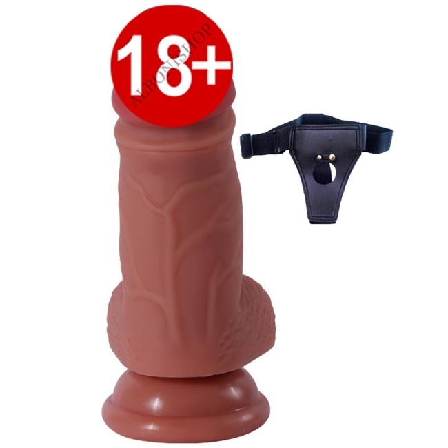 Bonilove Alex 13.5 Cm Çift Katmanlı Yumuşak Dokulu Realistik Kemerli Penis