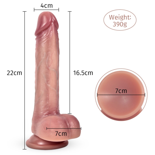 Bonilove Bert Damarlı Ve Parlak Yüzeyli 22 Cm Çift Katmanlı Realistik Kemerli Penis