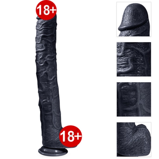 Bonilove Huoer Sword 43 Cm Realistik Damarlı Dev Siyah Penis