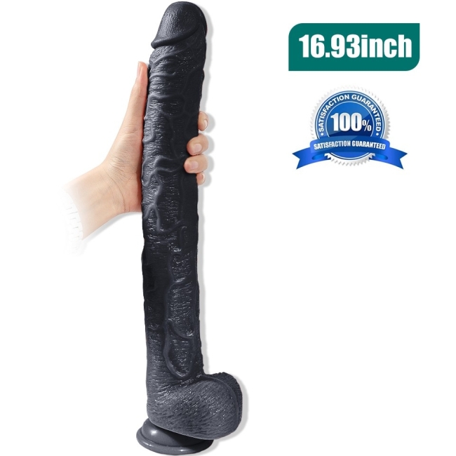 Bonilove Huoer Sword 43 Cm Realistik Damarlı Dev Siyah Penis