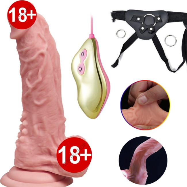 Brıan Isıtmalı&Titreşimli Ve Ultra yumuşak Realistik Kemerli Penis