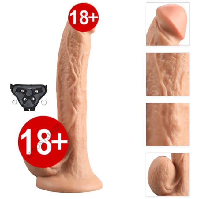 Byon Belden Bağlamalı Büyük Boy 27 Cm Kemerli Realistik Dildo