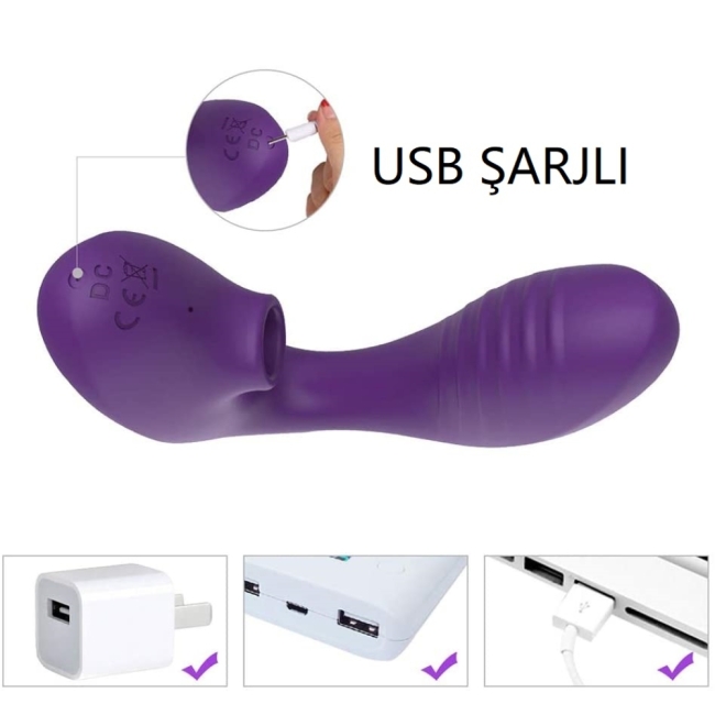 Carlota 10 Modlu Titreşimli & 10 Modlu Emiş Yapabilen Şarjlı Vibratör