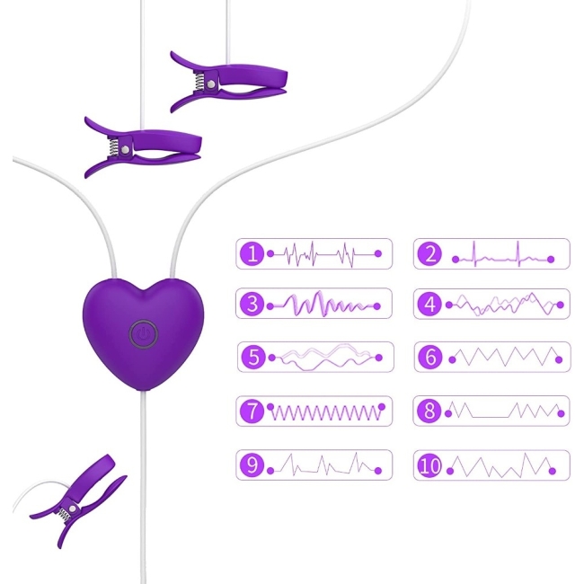 Detector 10 Modlu Titreşimli Kumandalı Şarjlı 3 Adet Göğüs Ucu Klipsleri
