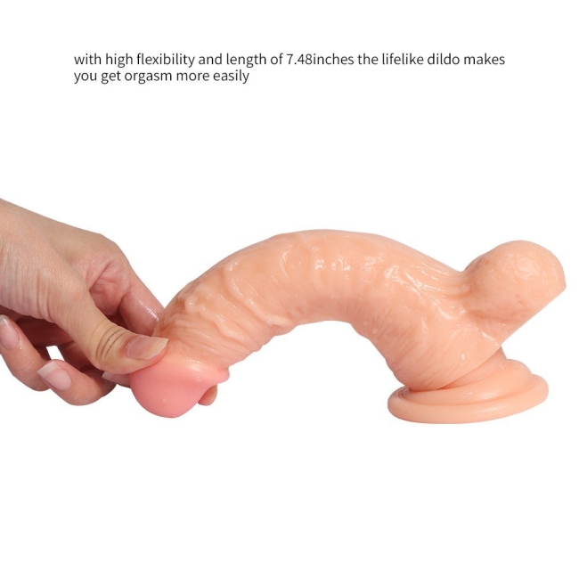 Dildo Series Gerçekci Damarlı Detaylı Esnek 17 Cm Belden Bağlamalı Penis