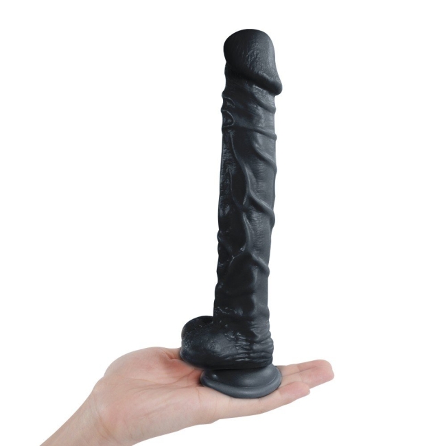 Dildo Series Knight 25 Cm Realistik Dev Belden Bağlamalı Zenci Penis	