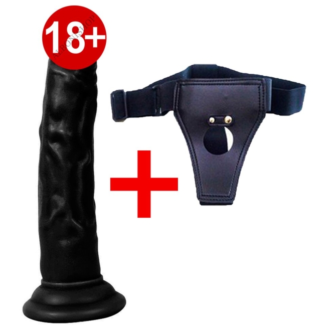 Dildo Series Siyah Naruto 19 Cm Esnek Kemerli Realistik Penis