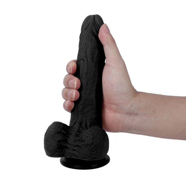 Dildo Series Yuan 21 Cm Belden Bağlamalı Siyah Realistik Penis