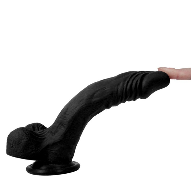 Dildo Series Yuan 21 Cm Belden Bağlamalı Siyah Realistik Penis