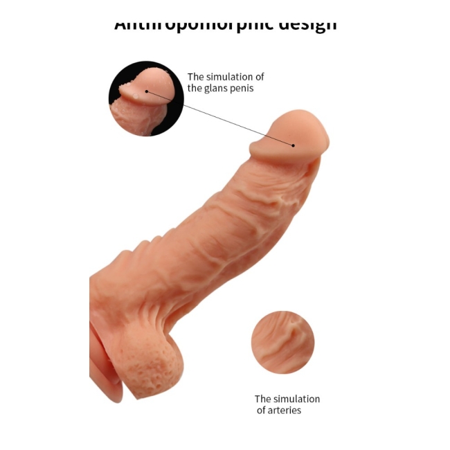 Dong 19 Cm Kıkırdaklı Liquid Silikon Ultra Yumuşak Kemerli Penis