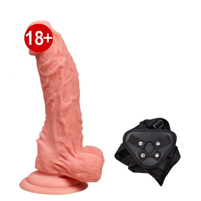 Dong 19 Cm Kıkırdaklı Liquid Silikon Ultra Yumuşak Kemerli Penis