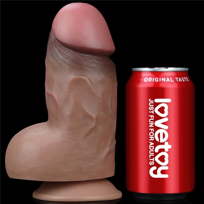 Dual Layer Platinyum Silikon 18 Cm Ultra Gerçekci Realistik Kemerli Penis