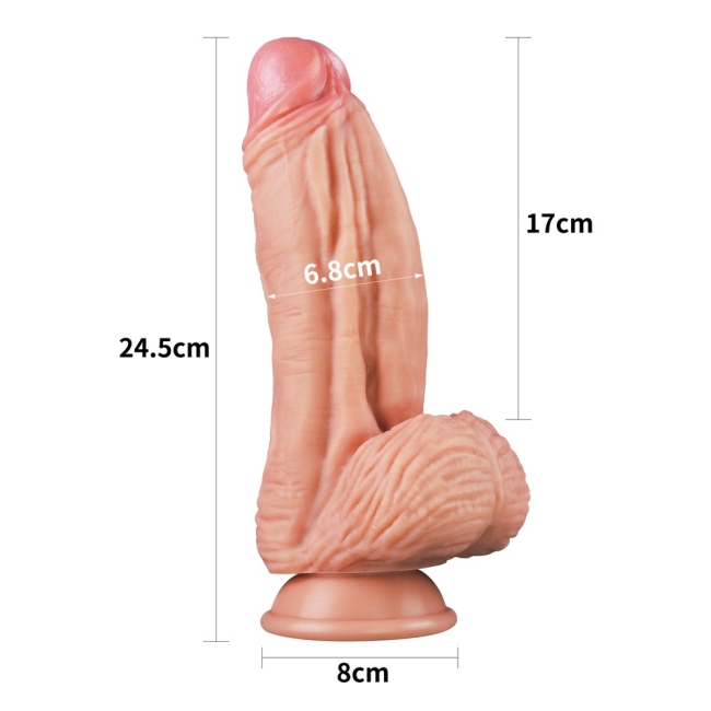 Dual Layer Platinyum Silikon 25 Cm Ultra Gerçekci Realistik Penis