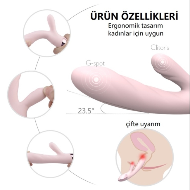 Dunn Titreşimli&Isıtmalı Silikon Şarjlı Lüks Dildo