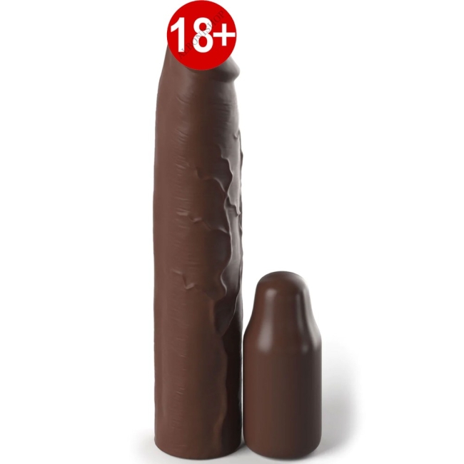 Fantasy Extension Elite Brown 22 Cm Silikon 9 Cm Uzatmalı Penis Kılıfı 