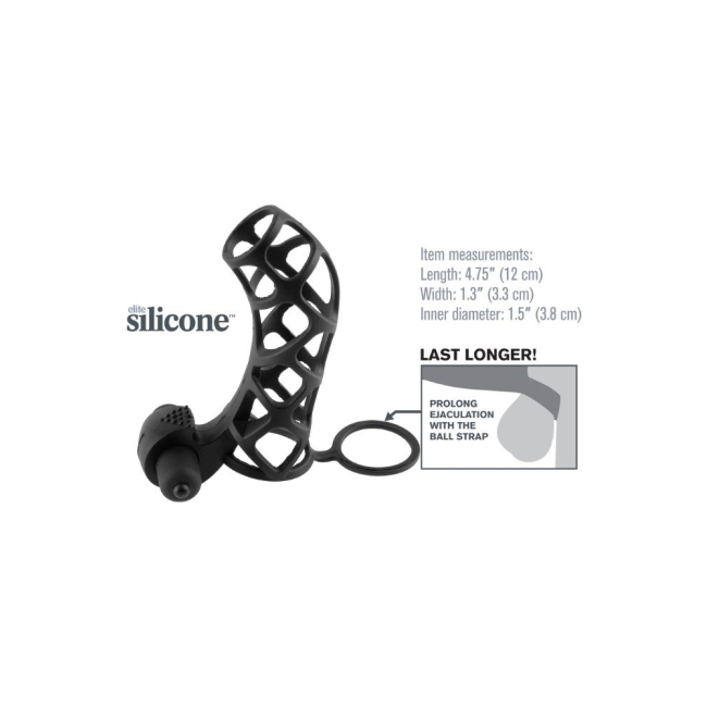 FX Extreme Silicone Power Cage Klitoris Uyarıcı Titreşimli Yumuşak Silikon Penis Kafesi Kılıfı