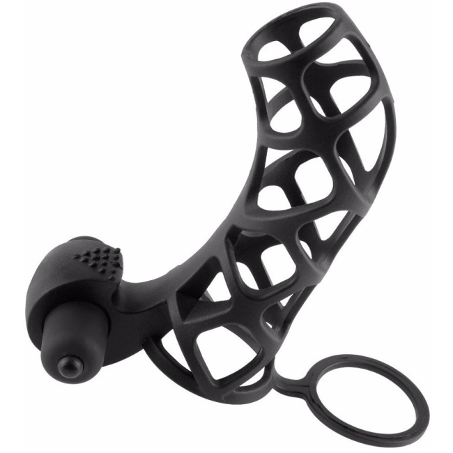 FX Extreme Silicone Power Cage Klitoris Uyarıcı Titreşimli Yumuşak Silikon Penis Kafesi Kılıfı