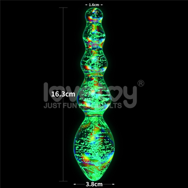 Glow-in-the-dark Twilight Gleam Glass Gece Parlayan Cam Dildo