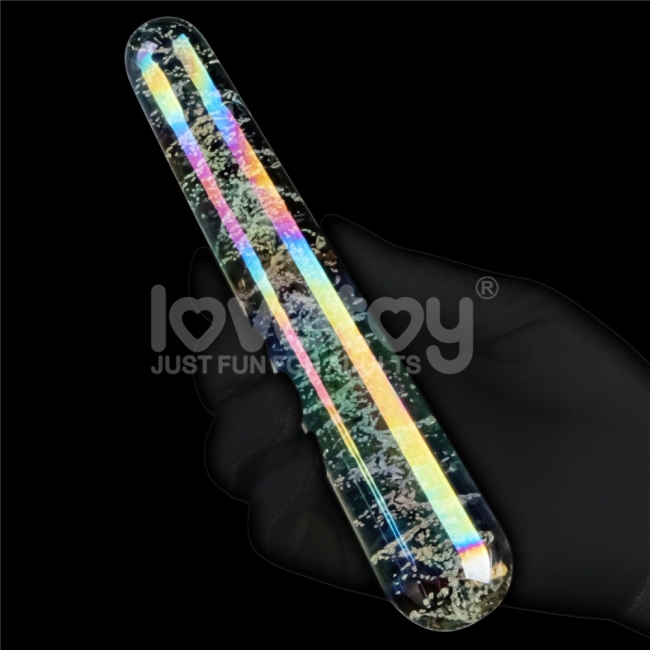 Glow-in-the-dark Twilight Gleam Glass Gece Parlayan İnce Cam Dildo 