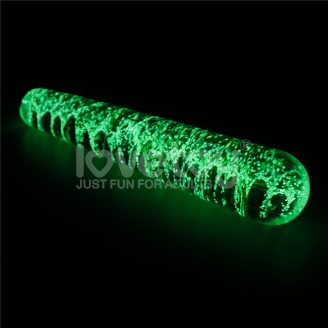 Glow-in-the-dark Twilight Gleam Glass Gece Parlayan İnce Cam Dildo 