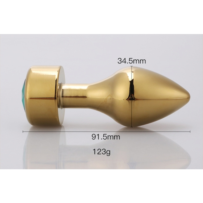 Gold Metal Mor Taşlı Orta Boy Anal Plug