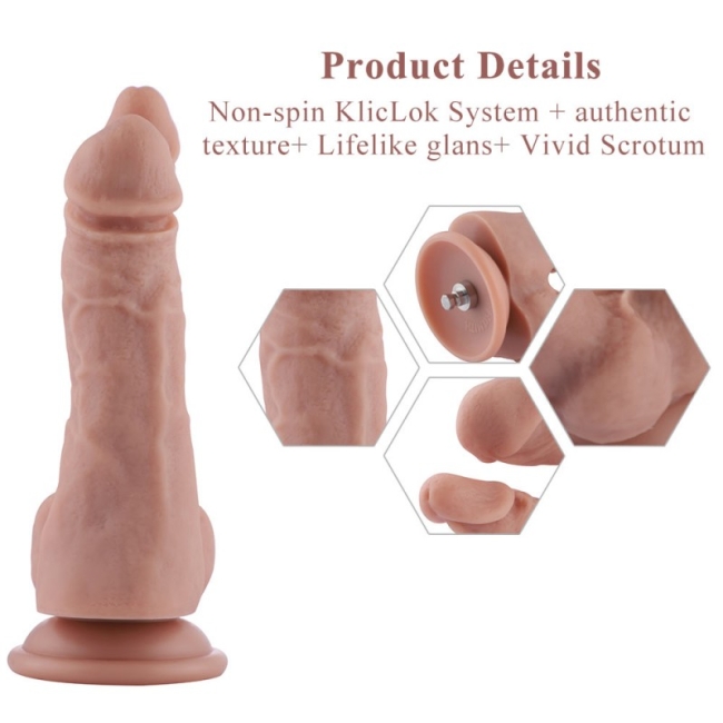 Hismith Sex Makineleri İçin Tasarlanmış 18 Cm Çift Başlı Silikon Penis