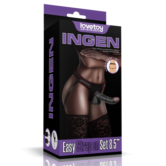 Ingen Easy Strap On 21 Cm Siyah Belden Bağlamalı Realistik Penis