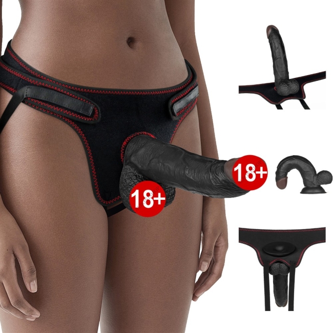 Ingen Easy Strap On 21 Cm Siyah Belden Bağlamalı Realistik Penis