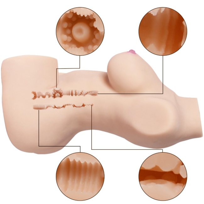 Jacey Uzaktan Kumandalı Emiş Yapabilen Titreşimli Yarım Vücut Kalça Vajina