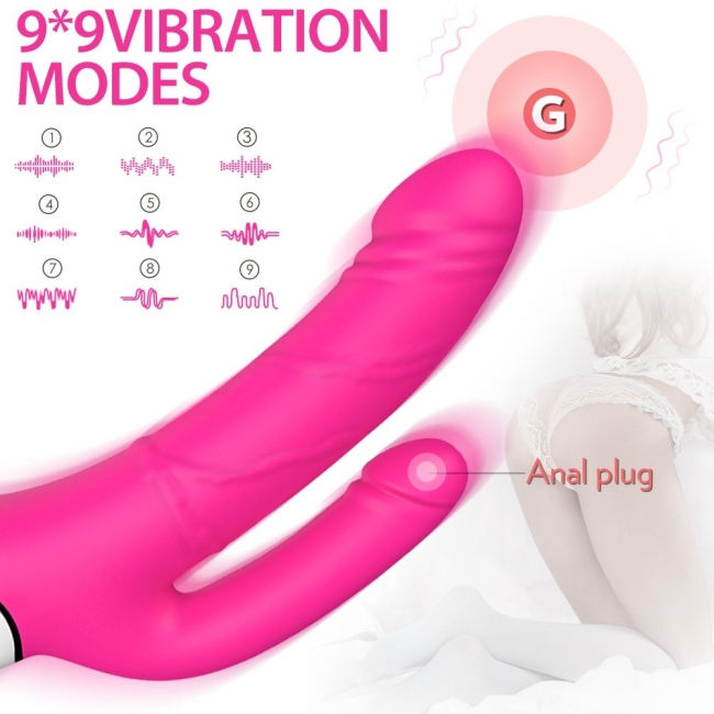 Jakiro 9 Modlu Titreşimli Anal ve Vajinal Şarjlı Double Vibratör