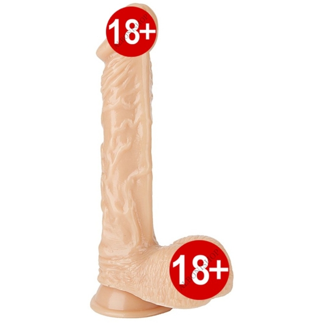 Jonas 22,5 cm Damarlı Vantuzlu Realistik Penis Dildo
