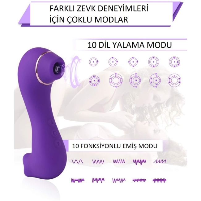 Kaylee 10 Emiş Modlu & 10 Modlu Dil Hareketli Mini Vibratör