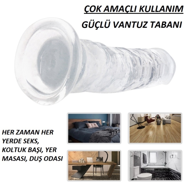 Lester Anal ve Vajinal Kullanılabilen 17 Cm Jel Dildo Penis