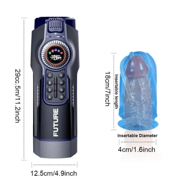 Leten New Future İleri Geri Hareketli Sesli ve Emiş Yapabilen Isıtmalı Süper Mastürbatör