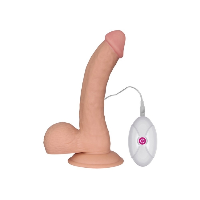 Love Toy 20 Cm 10 Modlu Titreşimli Ultra Yumuşak Kemerli Penis - LV1094