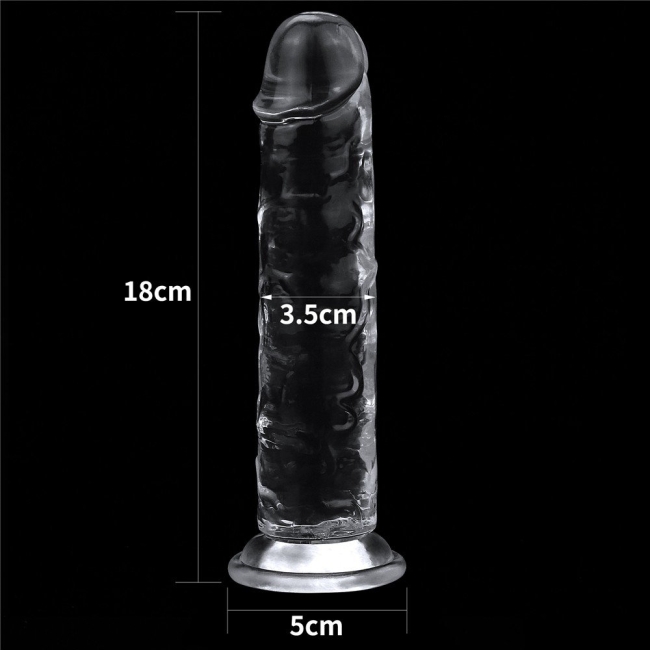 Lovetoy Flawless Clear Anal ve Vajinal 18 Cm Yumuşak Şeffaf Jel Dildo