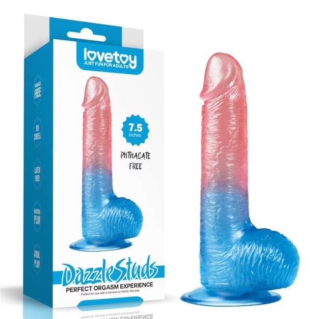 Lovetoy Çift Renkli Ultra Yumuşak 19 Cm Kemerli Jel Dildo