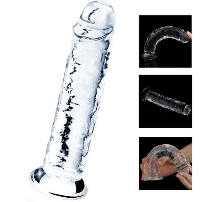 Lovetoy Flawless Clear Anal ve Vajinal 18 Cm Yumuşak Şeffaf Jel Dildo