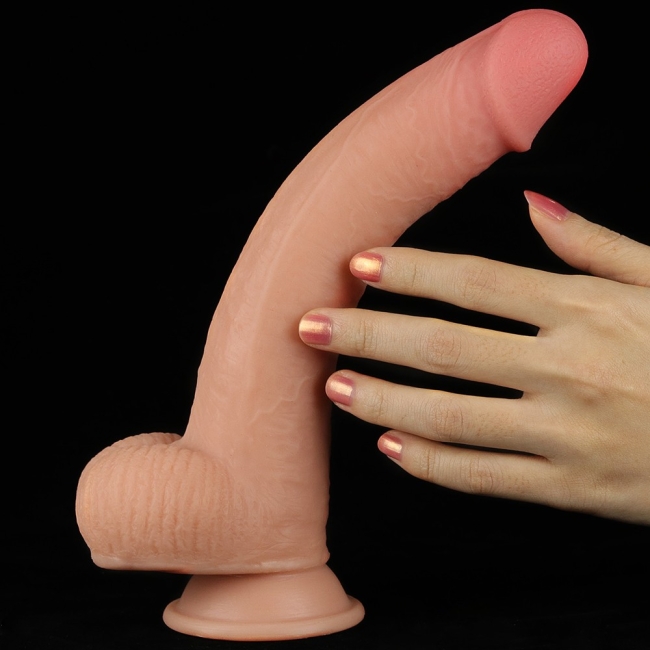 Lovetoy Hareketli Dış Yüzey Özel Seri Ultra Yumuşak 23  Cm Realistik Belden Bağlamalı Penis