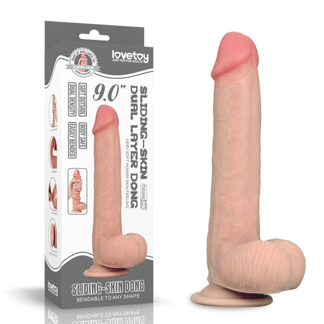 Lovetoy Hareketli Dış Yüzey Özel Seri Ultra Yumuşak 23  Cm Realistik Belden Bağlamalı Penis