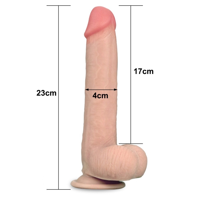 Lovetoy Hareketli Dış Yüzey Özel Seri Ultra Yumuşak 23  Cm Realistik Belden Bağlamalı Penis