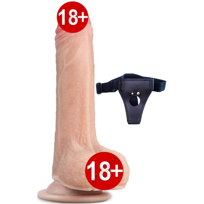 Love Toy Hareketli Dış Yüzey Ultra Yumuşak 17 Cm Kemerli Realistik Penis-317001