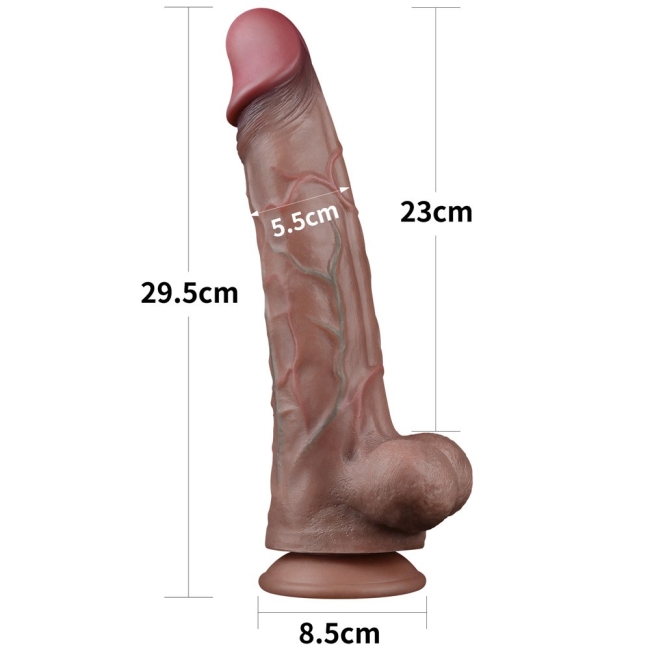 Lovetoy Nature Cock Serisi 30 Cm Özel Dokulu Çift Katmanlı Kemerli Realistik Penis